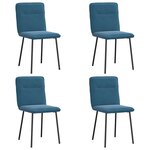 vidaXL Chaises à manger lot de 4 Bleu Velours