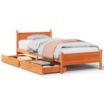 vidaXL Cadre de lit sans matelas cire marron 75x190 cm bois pin massif