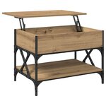 vidaXL Table basse Chêne artisanal 70x50x50cm Bois d'ingénierie