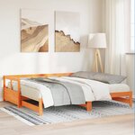 vidaXL Lit de jour sans matelas cire marron 90x200 cm bois pin massif