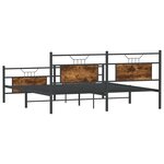 vidaXL Cadre de lit en métal sans matelas chêne fumé 183x213 cm