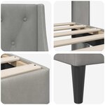 vidaXL Cadre de lit avec tête de lit Gris clair 160 x 200 cm Velours