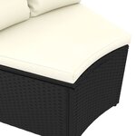 vidaXL Salon de jardin 6 Pièces avec coussins Résine tressée Noir
