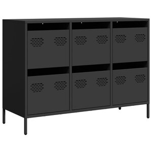 vidaXL Buffet noir 101 5x39x73 5 cm acier laminé à froid