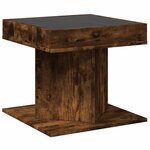 vidaXL Table basse avec LED chêne fumé 50x50x45 cm bois d'ingénierie