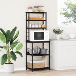 vidaXL Étagère de cuisine Chêne noir 60 x 40 x 168 cm