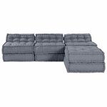 vidaXL Canapé modulaire 4 Pièces Gris tissu