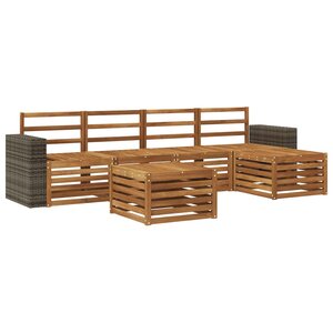 vidaXL Ensemble de canapés d'extérieur 6 pc Naturel