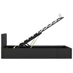 vidaXL Cadre de lit à stockage hydraulique Gris foncé Tissu 90x200 cm