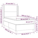vidaXL Sommier à lattes de lit matelas LED Bleu foncé 90x190cm Velours