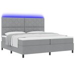 vidaXL Lit à ressorts avec matelas Gris clair 200 x 200 cm tissu