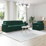 vidaXL Ensemble de Canapés 2 Pièces Vert foncé 228 x 78 x 80 cm Velours