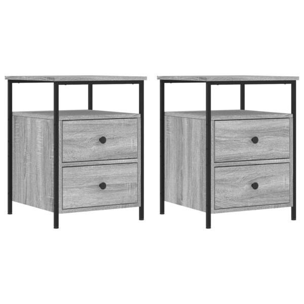 vidaXL Tables de chevet 2 Pièces sonoma gris 44x45x60cm bois d'ingénierie