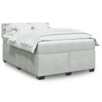 vidaXL Sommier à lattes de lit et matelas Gris clair 140x190cm Velours