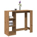 vidaXL Table de bar avec étagère chêne artisanal bois d'ingénierie