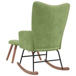 vidaXL Chaise à bascule avec repose-pied Vert clair Velours