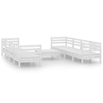 vidaXL Salon de jardin 9 Pièces Blanc Bois de pin massif