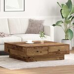 vidaXL Table basse Bois ancien 90 x 90 x 28 cm Bois d'ingénierie