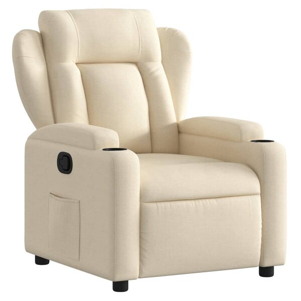 vidaXL Fauteuil inclinable en tissu crème