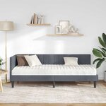 vidaXL Cadre de lit d'angle avec matelas 2 Pièces Gris Velours
