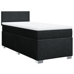 vidaXL Sommier à lattes de lit avec matelas Noir 90x200 cm Tissu