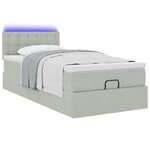 vidaXL Cadre de lit ottoman et matelas gris clair 90x200 cm velours