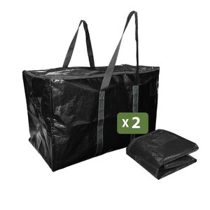 Pack and Move - Lot 2 grands sacs déménagement  rangement et transport ultra résistant - Réutilisable - Poignées solides