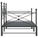 vidaXL Lit de jour avec gigogne sans matelas noir 100x200 cm acier