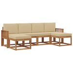 vidaXL Ensemble de canapés d'extérieur 6 pc Naturel et Beige