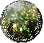 Pièce de monnaie en Argent 1 Dollar g 31.1 (1 oz) Millésime 2024 CICADA APOCALYPSE