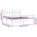 vidaXL Lit pour personne âgée et tête de lit 200x200 cm bois massif