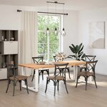 vidaXL Pieds de table à manger en T  2 pièces  blanc  100 x 35 x (72-73) cm  acier