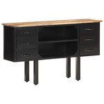 vidaXL Buffet 110x30x65 cm Bois de manguier massif brut et acier