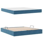 vidaXL Lit avec rangement et matelas Bleu foncé 160 x 200 cm Velours