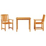 vidaXL Ensemble de salle à manger pour jardin 3 Pièces Marron