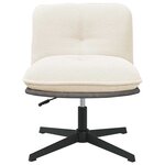 vidaXL Chaise pivotante de bureau crème bouclé comme de la laine tissu