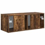 vidaXL Meuble TV mural Chêne fumé 60 x 31 x 29.5 cm Bois d'ingénierie
