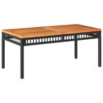 vidaXL Salon de jardin 4 Pièces avec coussins Noir Résine tressée