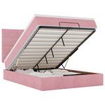 vidaXL Cadre de lit ottoman avec matelas rose 140x190 cm velours