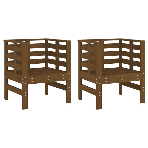 vidaXL Chaises de jardin lot de 2 marron miel 61 5x53x71 cm pin massif