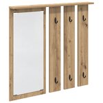 vidaXL Porte-manteau mural chêne artisanal 84 x 10 x 80 cm