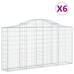vidaXL Paniers à gabions arqués 6 Pièces 200x30x100/120 cm Fer galvanisé