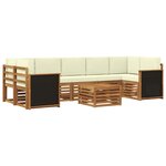 vidaXL Ensemble de canapés d'extérieur 8 pc Naturel et Crème
