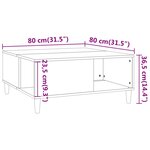 vidaXL Table basse blanc 80x80x36 5 cm bois d'ingénierie