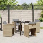vidaXL Ensemble de salle à manger pour jardin 5 Pièces Beige Poly rotin