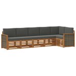 vidaXL Ensemble de canapés d'extérieur 5 pc Naturel et Anthracite