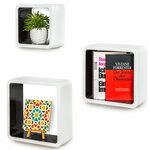 Tectake Lot de 3 étagères cube LENA - noir/blanc