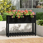 vidaXL Jardinière avec étagère Noir 111 5x34 5x81cm Bois massif de pin