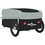 vidaXL Remorque de vélo noir et gris 45 kg fer