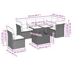 vidaXL Salon de jardin avec coussins 7 Pièces gris résine tressée